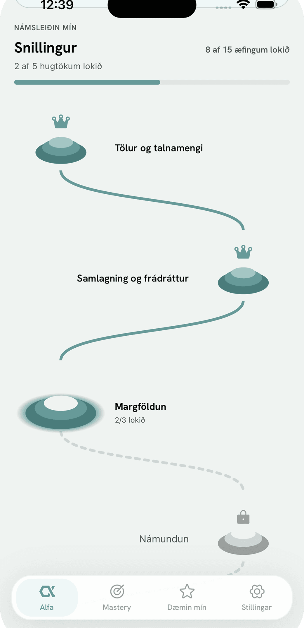 Persónuleg námsleið í Alfa
